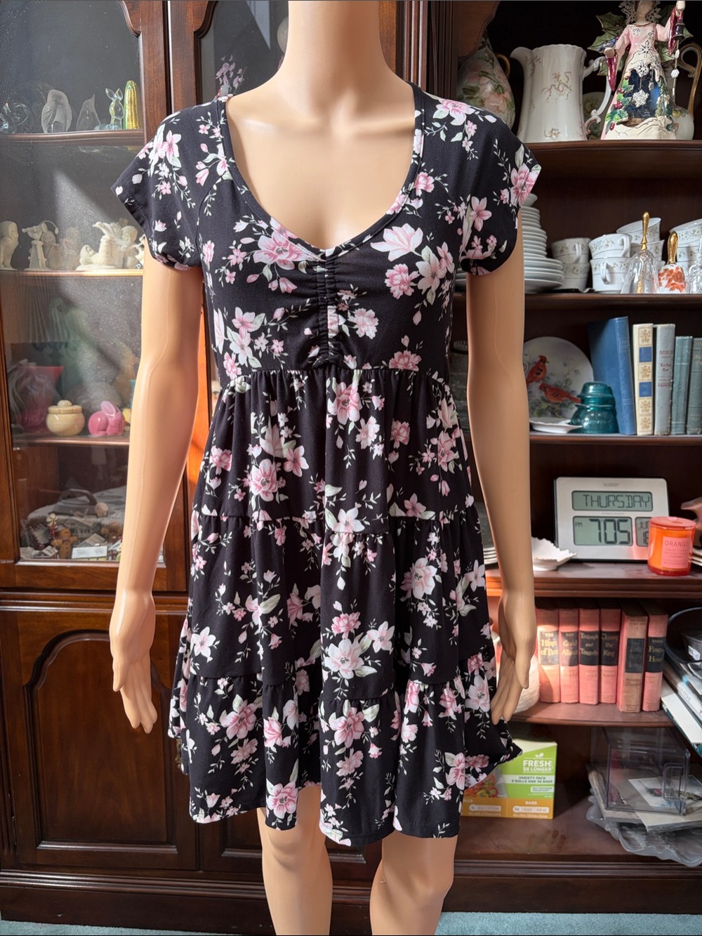 No Boundaries Black and Pink Floral Top